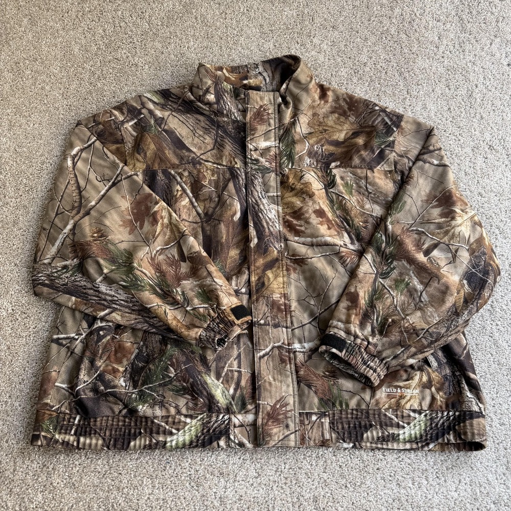 Field & Stream Jacket Mens 3XL Brown Realtree Camo Full Zip Insulated Hunting